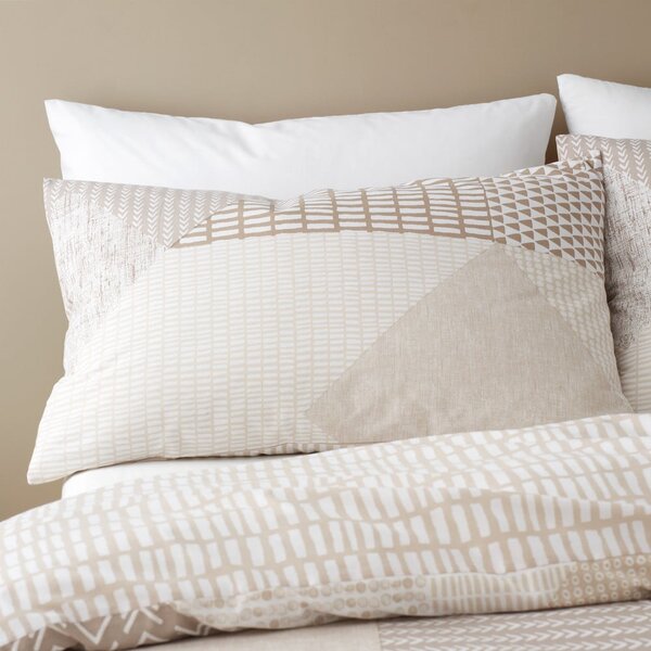 Biancheria da letto singola beige 135x200 cm Larsson Geo - Catherine Lansfield