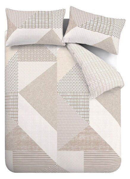Biancheria da letto singola beige 135x200 cm Larsson Geo - Catherine Lansfield