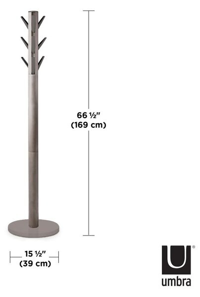Gancio in gomma grigia per legno Flapper - Umbra