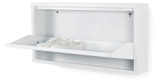 Scarpiera bianca in metallo con ante ribaltabili 75x37,5x12,5 cm Billy – Spinder Design