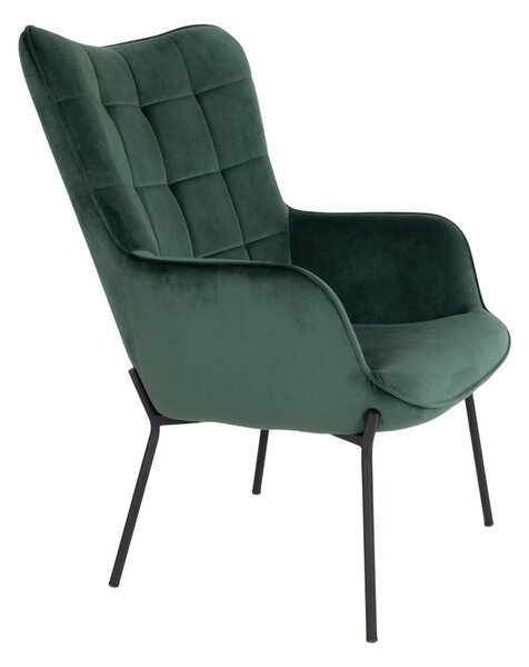 Poltrona verde con rivestimento in velluto Glasgow – Bonami Essentials