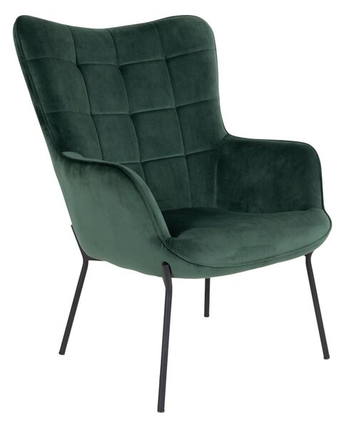 Poltrona verde con rivestimento in velluto Glasgow – Bonami Essentials