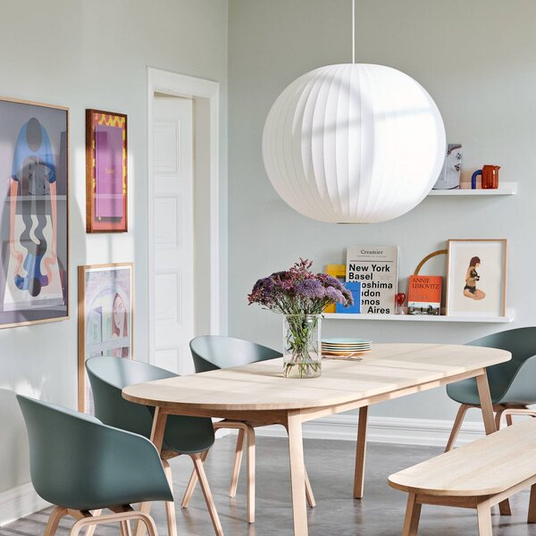 HAY Lampada a sospensione Nelson Ball Bubble, dimmerabile, Bianco / Opale, Soggiorno / Sala da pranzo, Plastica, Design, Lampada a sospensione