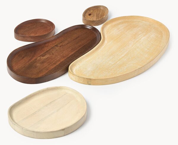 Set di 3 vassoi decorativi in legno di mango Oda