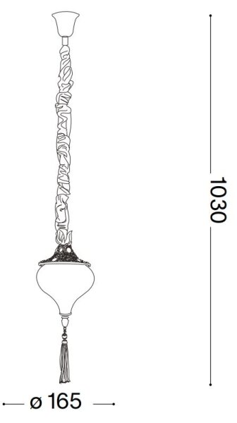 Ideal Lux - Lampadario a sospensione con catena HAREM 1xE27/42W/230V diametro 16,5 cm ottone