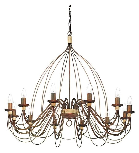 Ideal Lux - Lampadario a sospensione con catena CORTE 12xE14/40W/230V diametro 95 cm rame