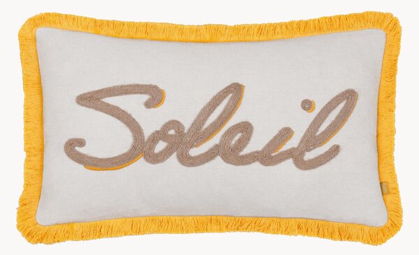 Cuscino ricamato con frange Soleil