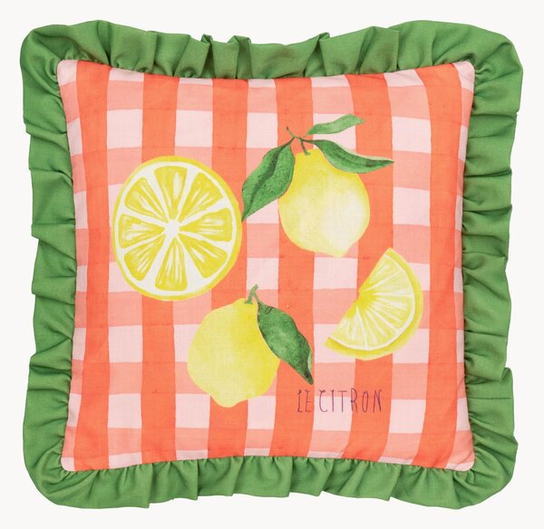 Cuscino con volant Gingham