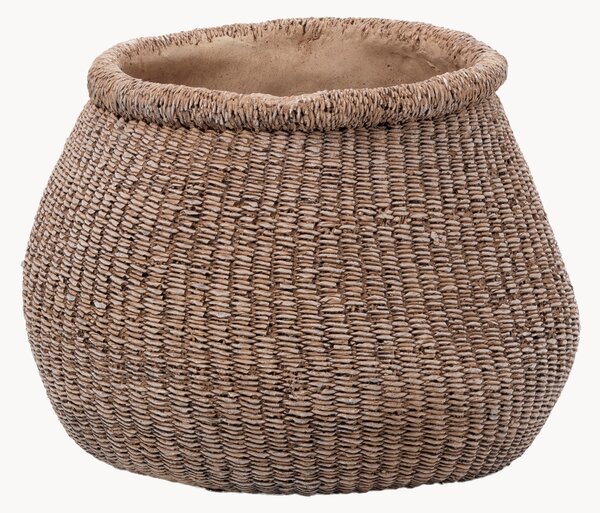 Vaso per fiori in cemento fatto a mano Faux-Puff, alt. 19 cm