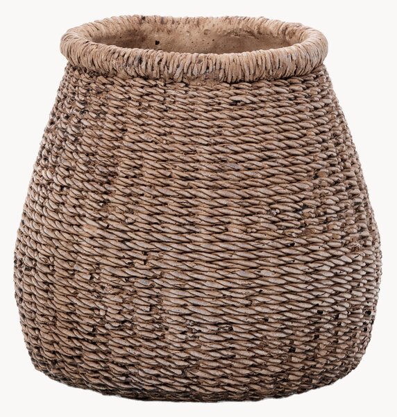 Vaso in cemento fatto a mano Faux-Puff, alt. 17 cm