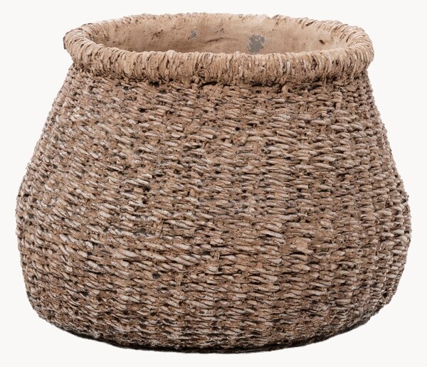 Vaso in cemento fatto a mano Faux-Puff, alt. 13 cm