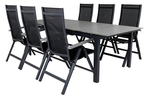 Tavolo e sedie set Dallas 695Tessile, Metallo