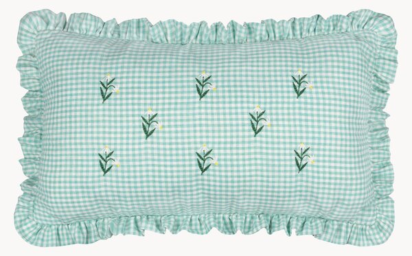 Cuscino in cotone ricamato con volant Les Petite Fleurs