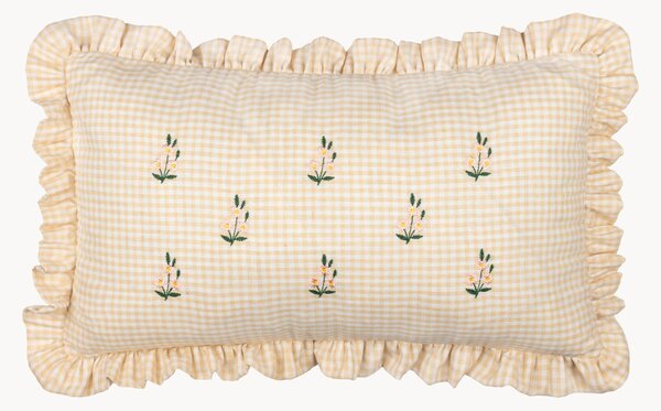 Cuscino in cotone ricamato con volant Les Petite Fleurs