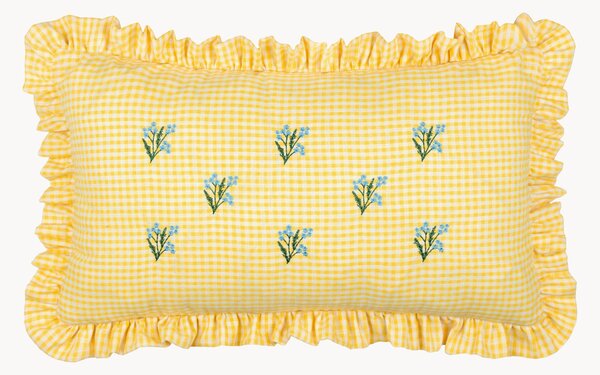 Cuscino in cotone ricamato con volant Les Petite Fleurs