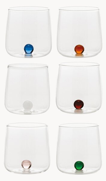 Set di 6 bicchieri in vetro soffiato borosilicato Bilia