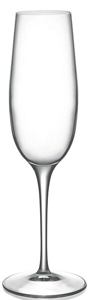 Calici flute eleganti, maneggevoli e resistenti in vetro cristallino ad alta trasparenza e purezza, molto apprezzato nel settore della ristorazione professionale