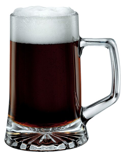 Pratico e robusto bicchiere da birra da 51 cl vetro molto resistente con manico ad ansa. Ottimo per il servizio nelle taverne e pub