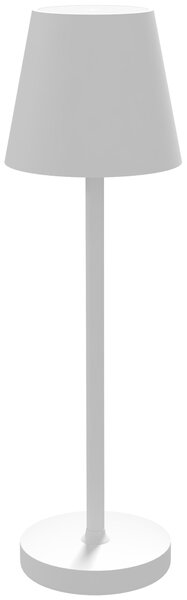 HOMCOM Lampada da Tavolo Portatile in Acrilico e Metallo da 3600mAh con Cavo di Ricarica, Ø11.2x36.5 cm, Bianco