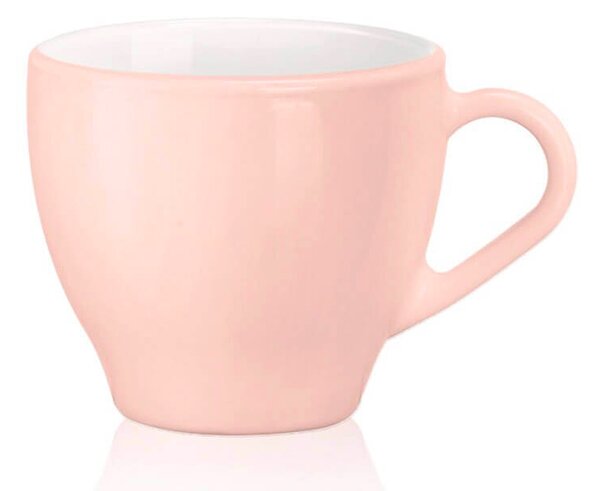 Tazza colazione in vetro opale extra resistente smaltato rosa pastello. Colori sicuri al contatto con gli alimenti e resistenti ad oltre 2000 lavaggi in lavastoviglie. Idoneo per forni e microonde