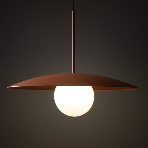 Lampadario a sospensione con filo SLATE 1xE27/15W/230V diametro 65 cm color mattone