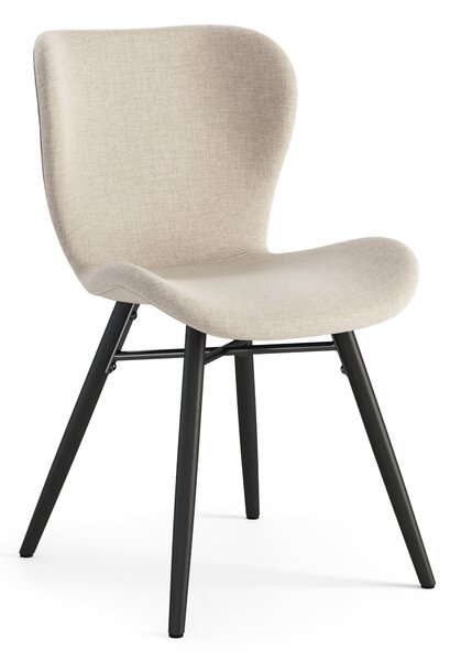 ALTEA Beige (tessuto Rio 40) / gambe nere – SEDIA MODERNA PER SOGGIORNO / SALA DA PRANZO / CUCINA / UFFICIO