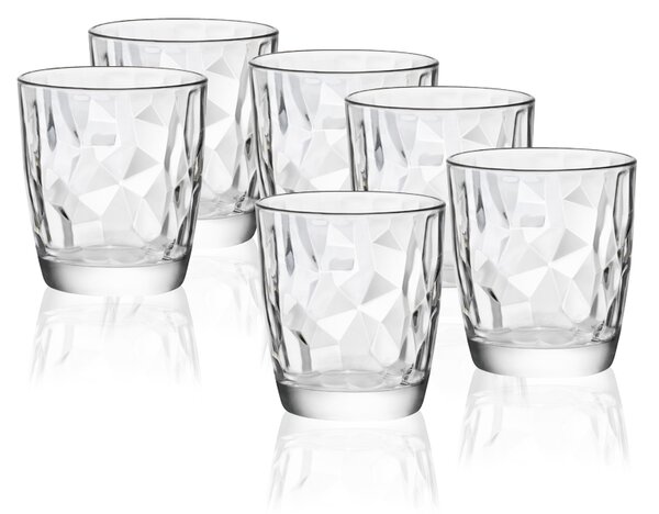 Equilibrato, sobrio, ricercato, un bicchiere whisky dalla forma originale, una geometria perfetta, grande trasparenza del vetro, giochi di luce in tavola