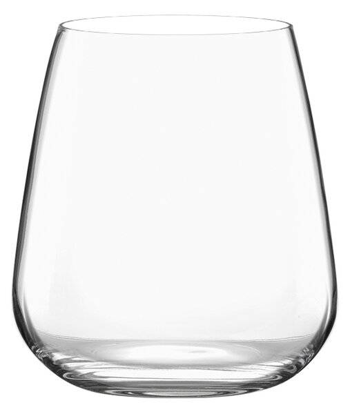 Bicchiere stemless calice di vetro senza stelo dal fondo piatto. Ideale per servire acqua, vino o altre bevande