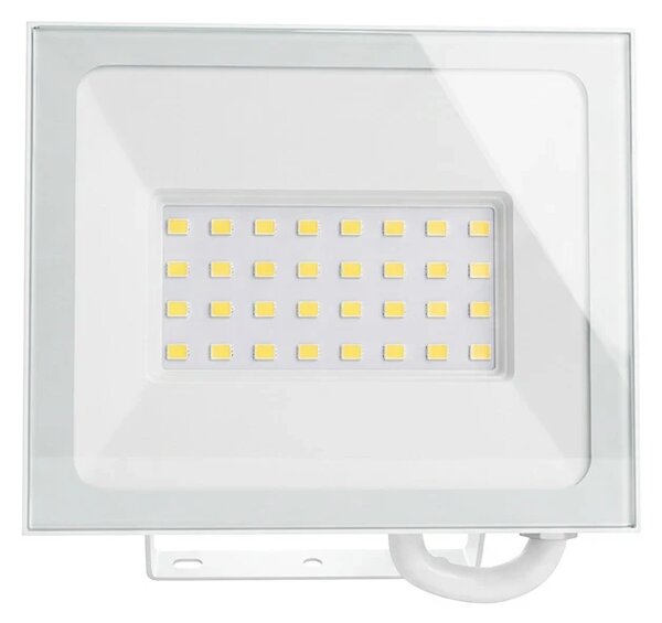 Faro LED 30W IP65 in Alluminio Bianco con OSRAM chip LED Colore Bianco Caldo 3.000K