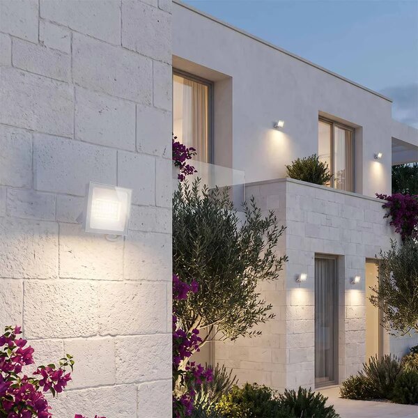 Faro LED 30W IP65 in Alluminio Bianco con OSRAM chip LED Colore Bianco Caldo 3.000K