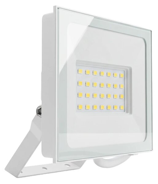 Faro LED 30W IP65 in Alluminio Bianco con OSRAM chip LED Colore Bianco Caldo 3.000K