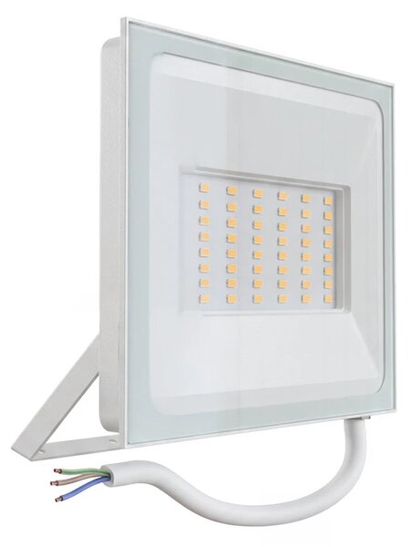 Faro LED 50W IP65 in Alluminio Bianco con OSRAM chip LED Colore Bianco Caldo 3.000K