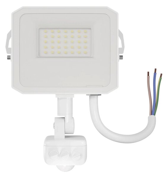 Faro LED 20W IP65 Bianco con Sensore di Movimento e OSRAM chip LED Colore Bianco Caldo 3.000K