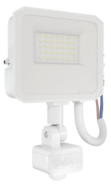 Faro LED 20W IP65 Bianco con Sensore di Movimento e OSRAM chip LED Colore Bianco Caldo 3.000K