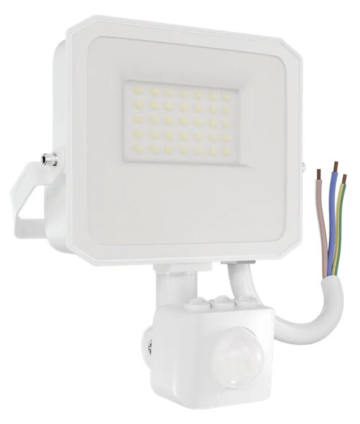 Faro LED 20W IP65 Bianco con Sensore di Movimento e OSRAM chip LED Colore Bianco Caldo 3.000K
