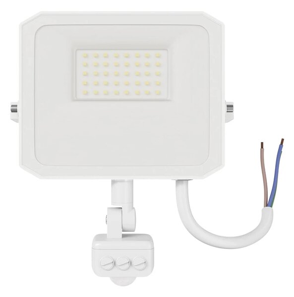 Faro LED 30W IP65 Bianco con Sensore di Movimento e OSRAM chip LED Colore Bianco Caldo 3.000K