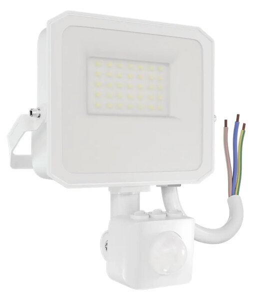 Faro LED 20W IP65 Bianco con Sensore di Movimento e OSRAM chip LED Colore Bianco Caldo 3.000K