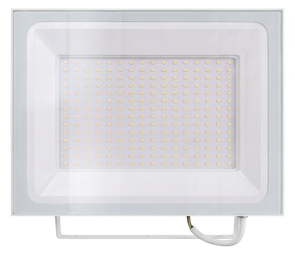 Faro LED 200W IP65 in Alluminio Bianco con OSRAM chip LED Colore Bianco Caldo 3.000K