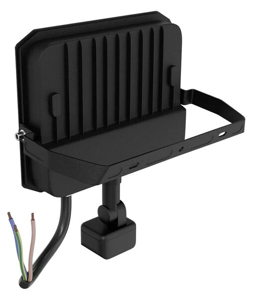 Faro LED 50W IP65 Nero con Sensore di Movimento e OSRAM chip LED Colore Bianco Caldo 3.000K