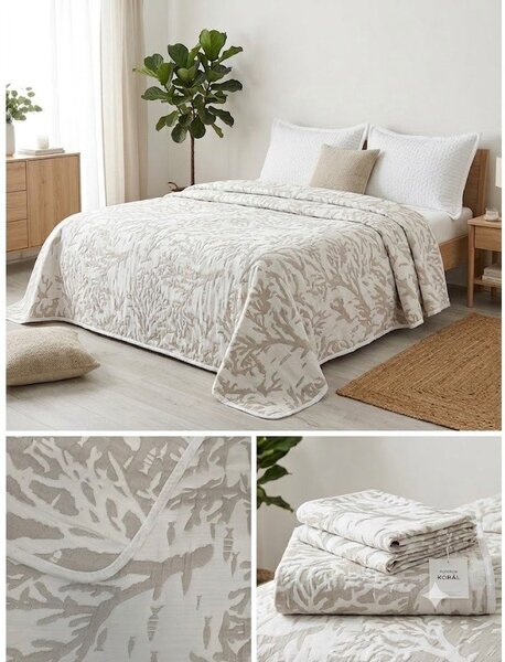 Copriletto beige 220x240 cm Iris – My House
