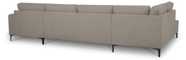 Divano angolare marrone chiaro (con penisola a sinistra/a U) con rivestimento in ciniglia Fabian – Scandic