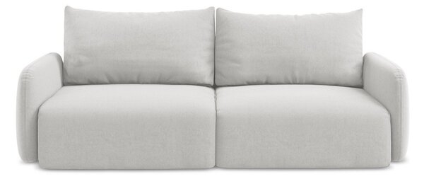Divano grigio chiaro allungabile/con contenitore con rivestimento in velluto 238 cm Kalena – Makamii