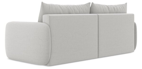 Divano grigio chiaro allungabile/con contenitore con rivestimento in velluto 238 cm Kalena – Makamii