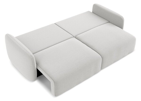 Divano grigio chiaro allungabile/con contenitore con rivestimento in velluto 238 cm Kalena – Makamii