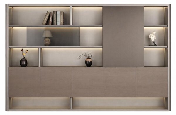 Moderno armadio da ufficio con illuminazione a LED e design elegante