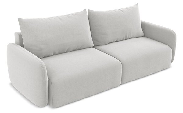Divano grigio chiaro allungabile/con contenitore con rivestimento in velluto 238 cm Kalena – Makamii