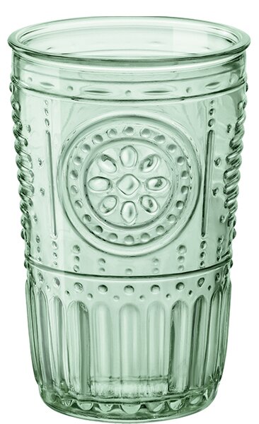 Bormioli Rocco Romantic Pastel Green Bicchiere Acqua 34 in Set 4 Pz in Vetro Decorato