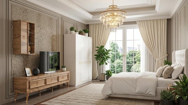 Mobile TV a parete, stile moderno, colore marrone, ideale per il soggiorno, comodo e pratico
