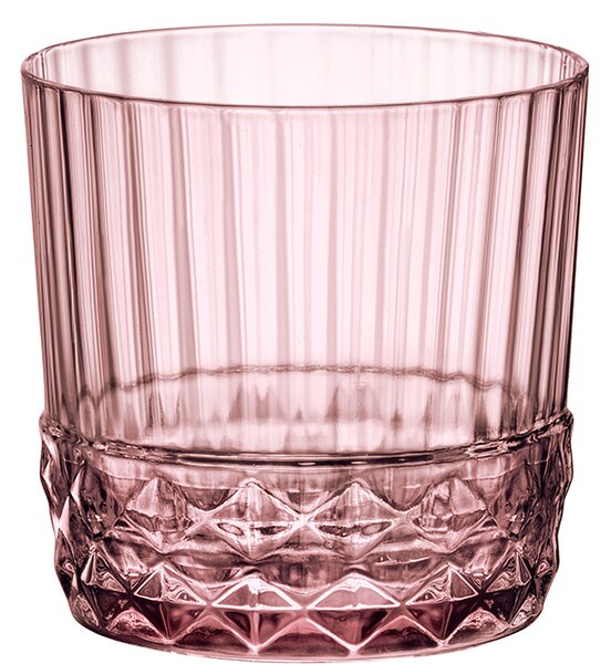 <p>Bicchiere basso finemente decorato nell&#39;esclusiva tonalità rosa rosa, un design vintage ideato per esaltare il colore dei drinks con preziosi effetti di luce.</p>