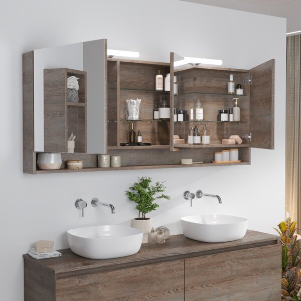 Mobile bagno sospeso 155 cm con doppio cassetto SP-155P - KAMALU